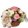 Media 1 - A Basket full of Poetry with Roses and teddy bear (white)